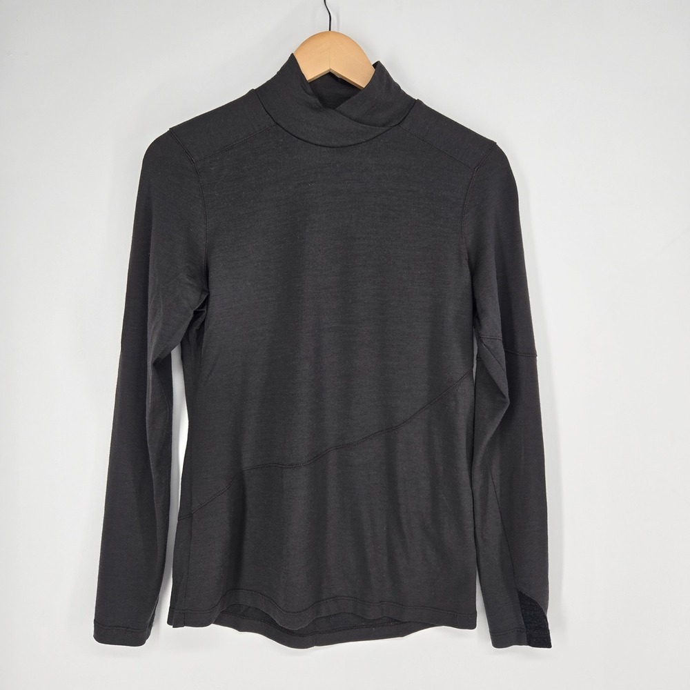 Ibex Mock Neck Women Medium Gray 100% Wool Long Sleeve Base Layer Performance